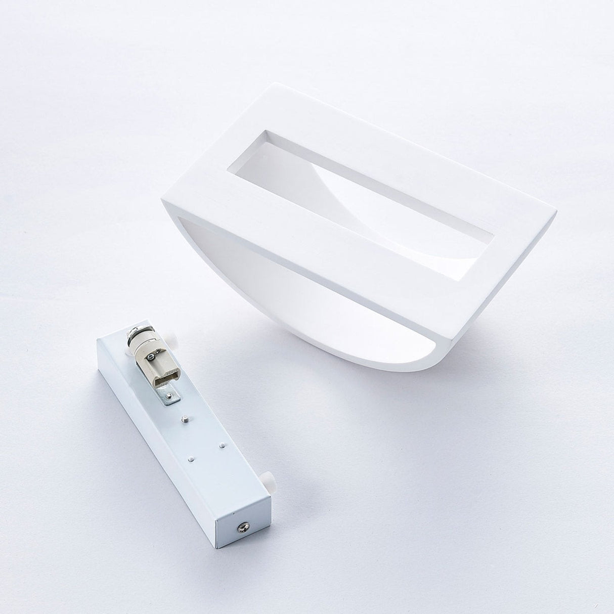 Vägglampa Vit Gips Upplight Downlight Armatur Carvallo