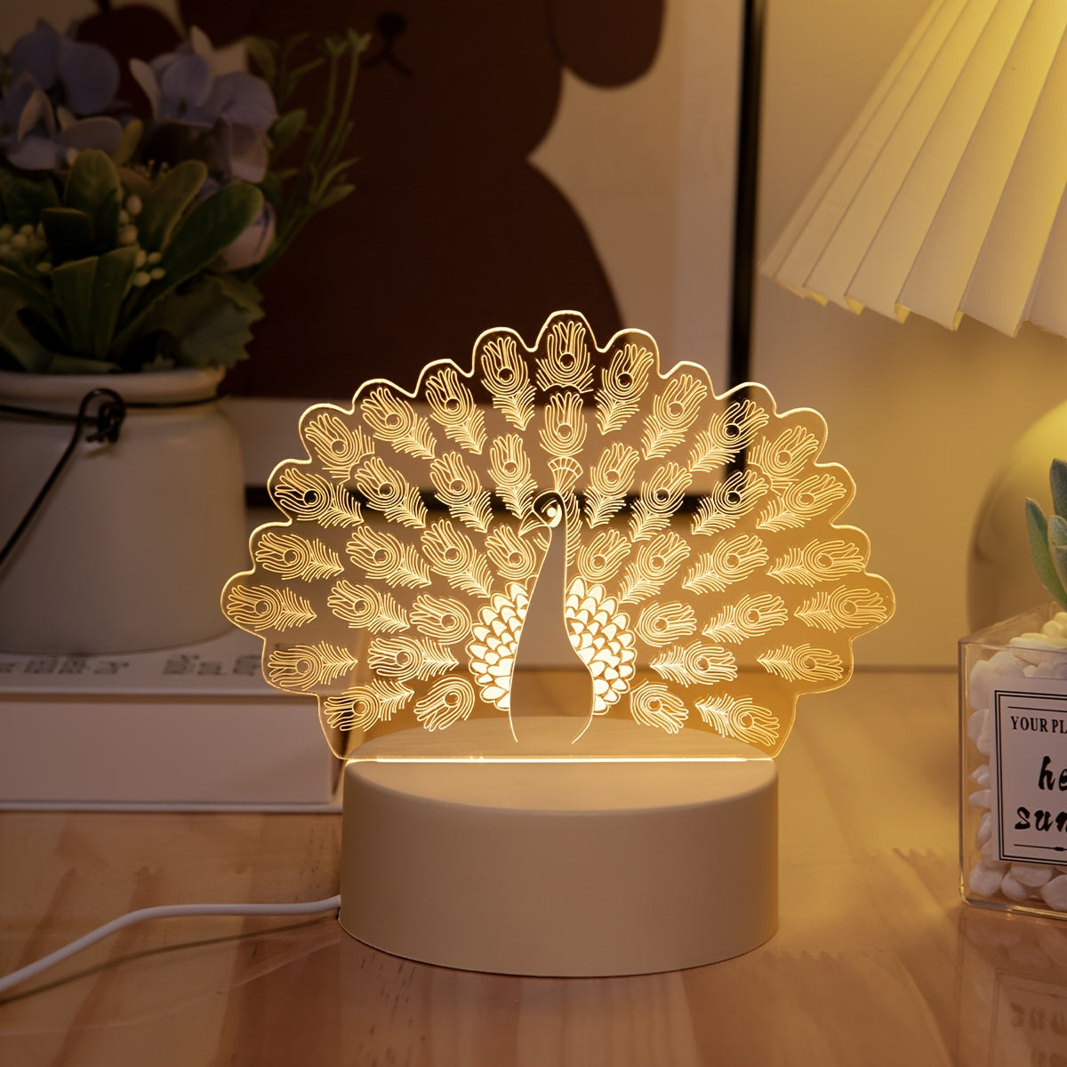 LumiPauw - Kreativ USB-driven LED Skrivbordslampa, Modern Påv Nattlampa Carvallo