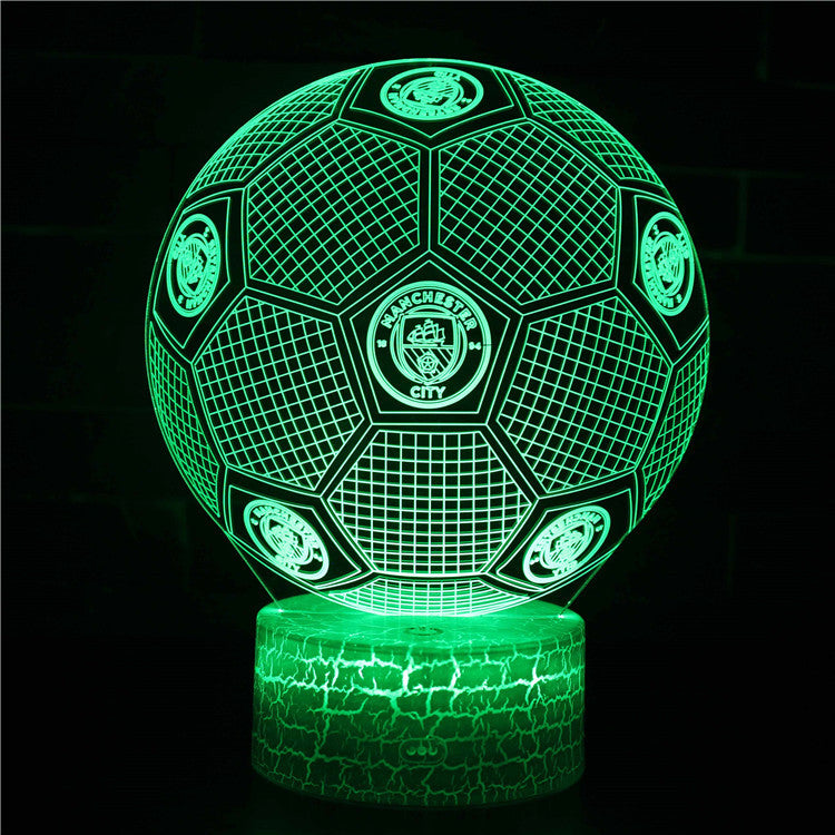 Fotboll 3D Illusion LED-Lampa - Nattlampa - Badge Footballdinho
