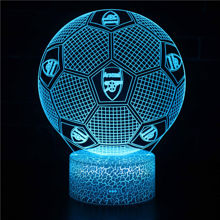 Fotboll 3D Illusion LED-Lampa - Nattlampa - Badge Footballdinho