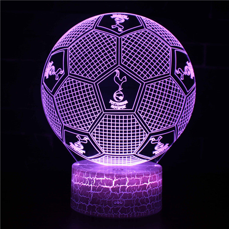 Fotboll 3D Illusion LED-Lampa - Nattlampa - Badge Footballdinho