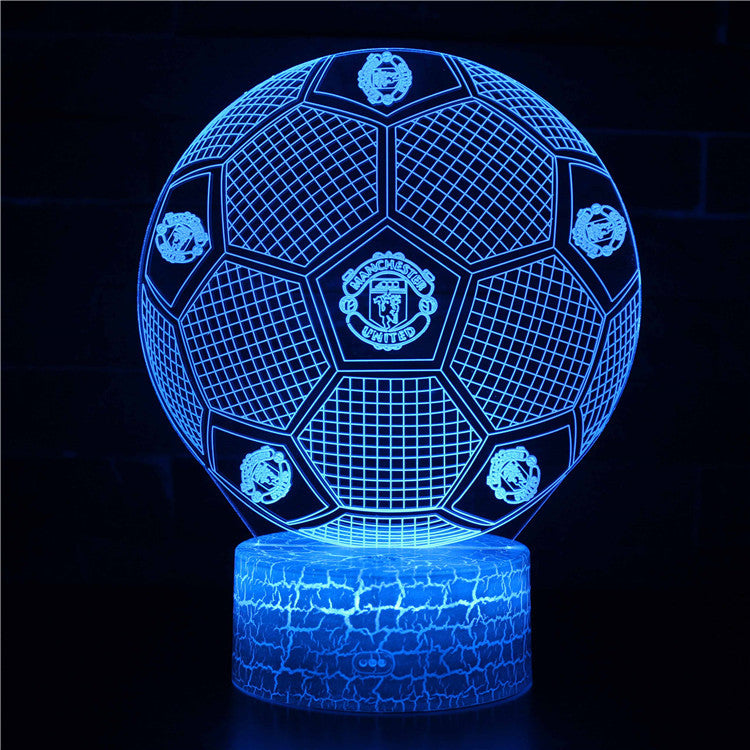 Fotboll 3D Illusion LED-Lampa - Nattlampa - Badge Footballdinho