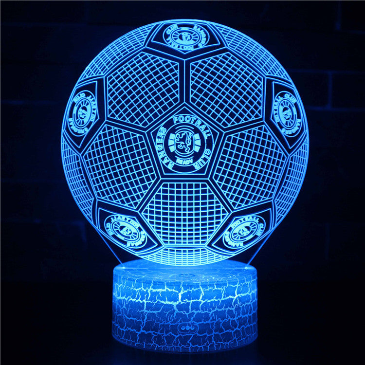 Fotboll 3D Illusion LED-Lampa - Nattlampa - Badge Footballdinho