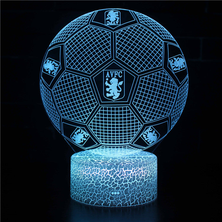 Fotboll 3D Illusion LED-Lampa - Nattlampa - Badge Footballdinho