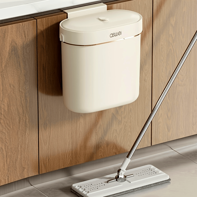 Väggmonterad papperskorg – Luktlåsande oval avfallsbehållare med öppet lock MILA Sverige