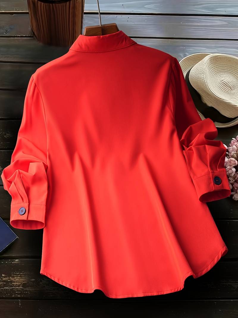 Dam Skjorta Långärmad Tidlös Design 100% Bomull Hemnix