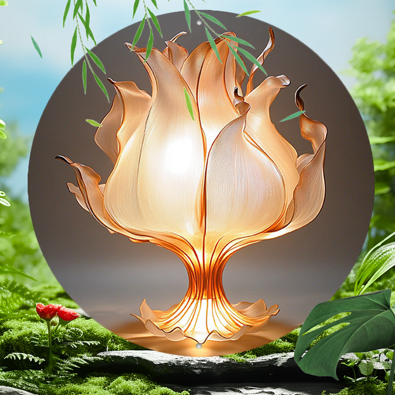 LotusLampa - Aluminium Blomma Bordslampa med LED Ljus Carvallo