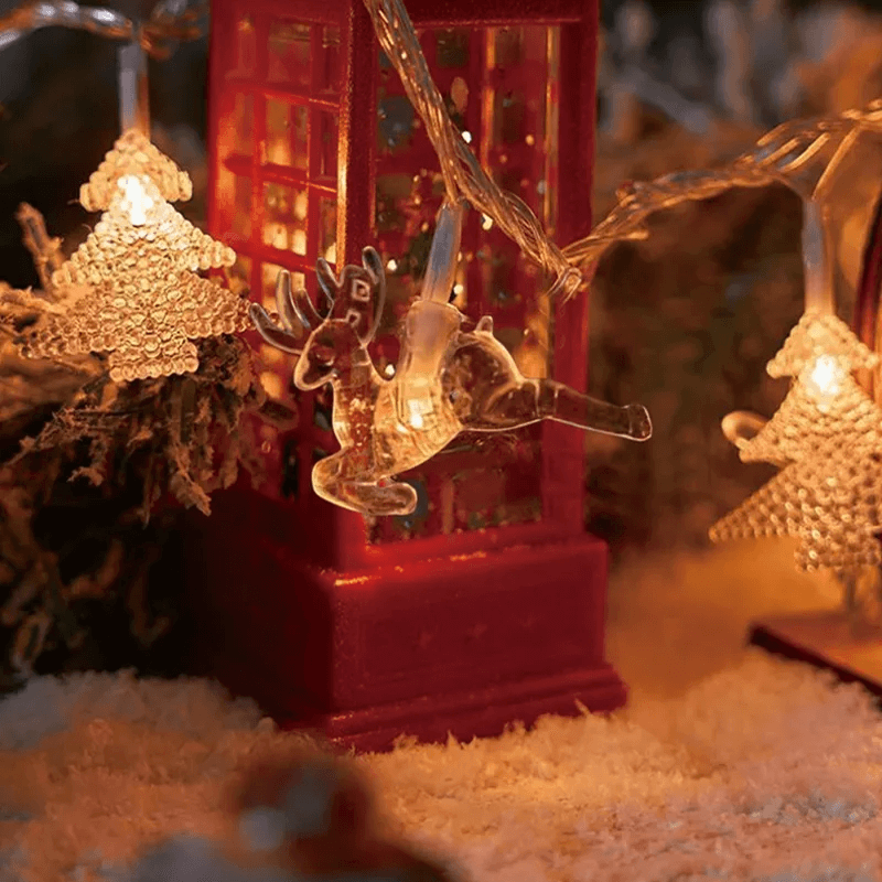 1,5-3m Jultema LED-strängljus, Ljusslinga för Julen - Snöflingor, Renar, Stjärna, Julgran-Jul-BB-Hemnix