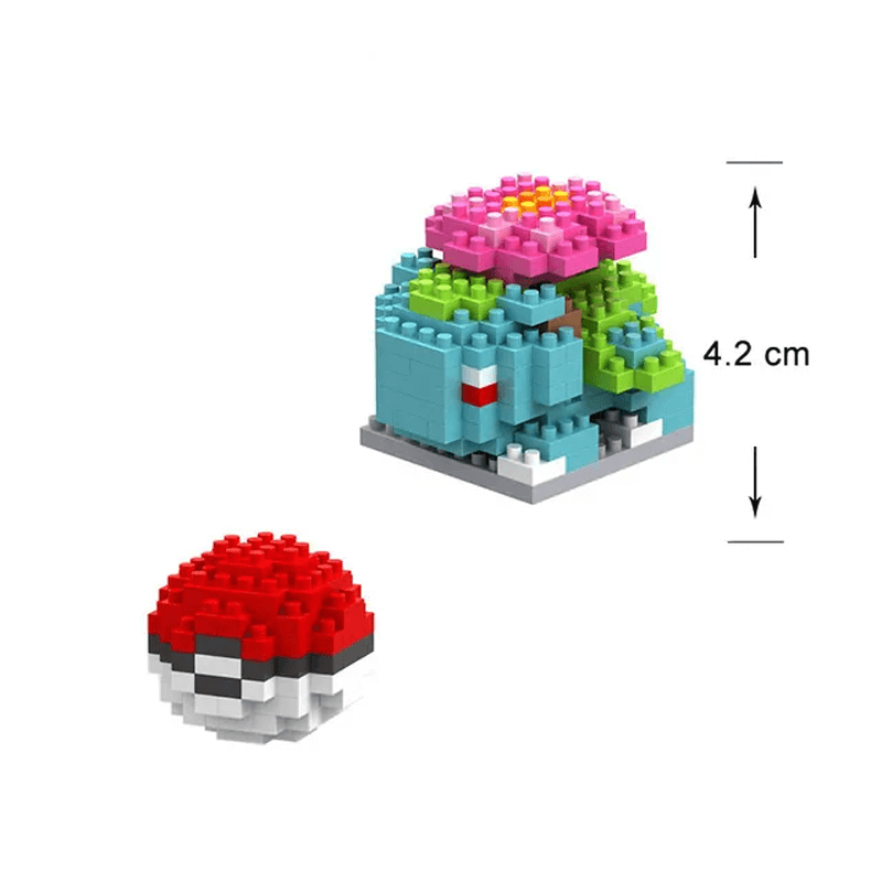 Poke Karaktärs Nanoblocks Anime Byggklossar-Byggsats-BB-Venusaur/PokeBall-Hemnix