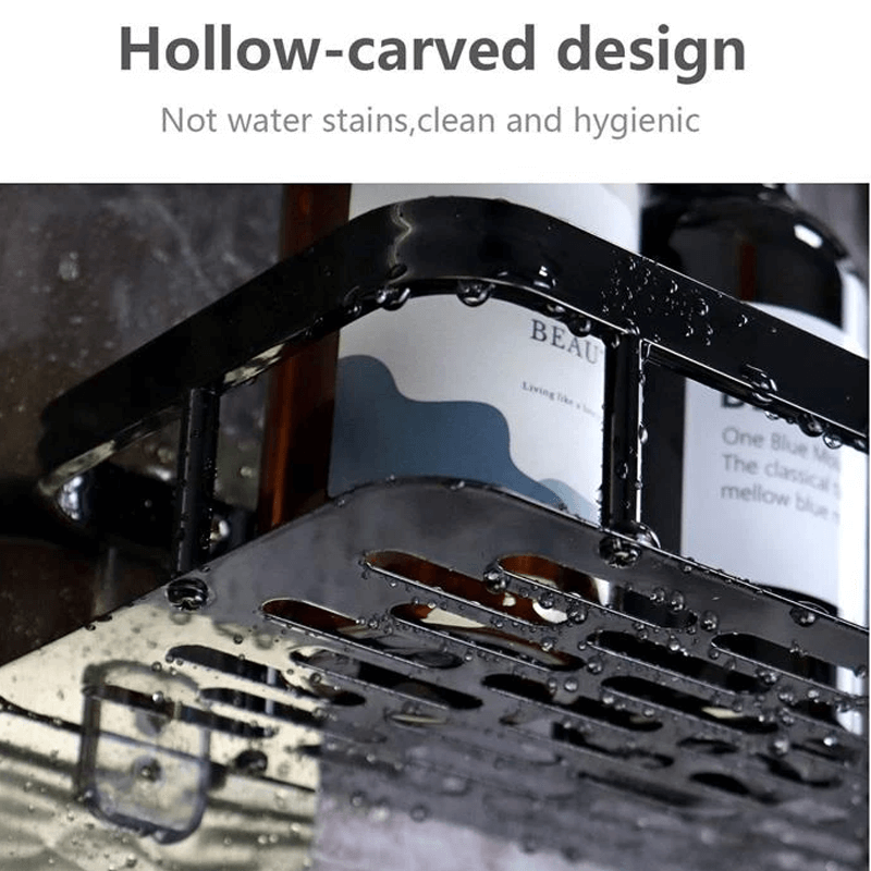 Väggmonterad Förvaringshylla – Utdragbar Hörnhylla för Badrum-Organisering Badrum-BB-Hemnix