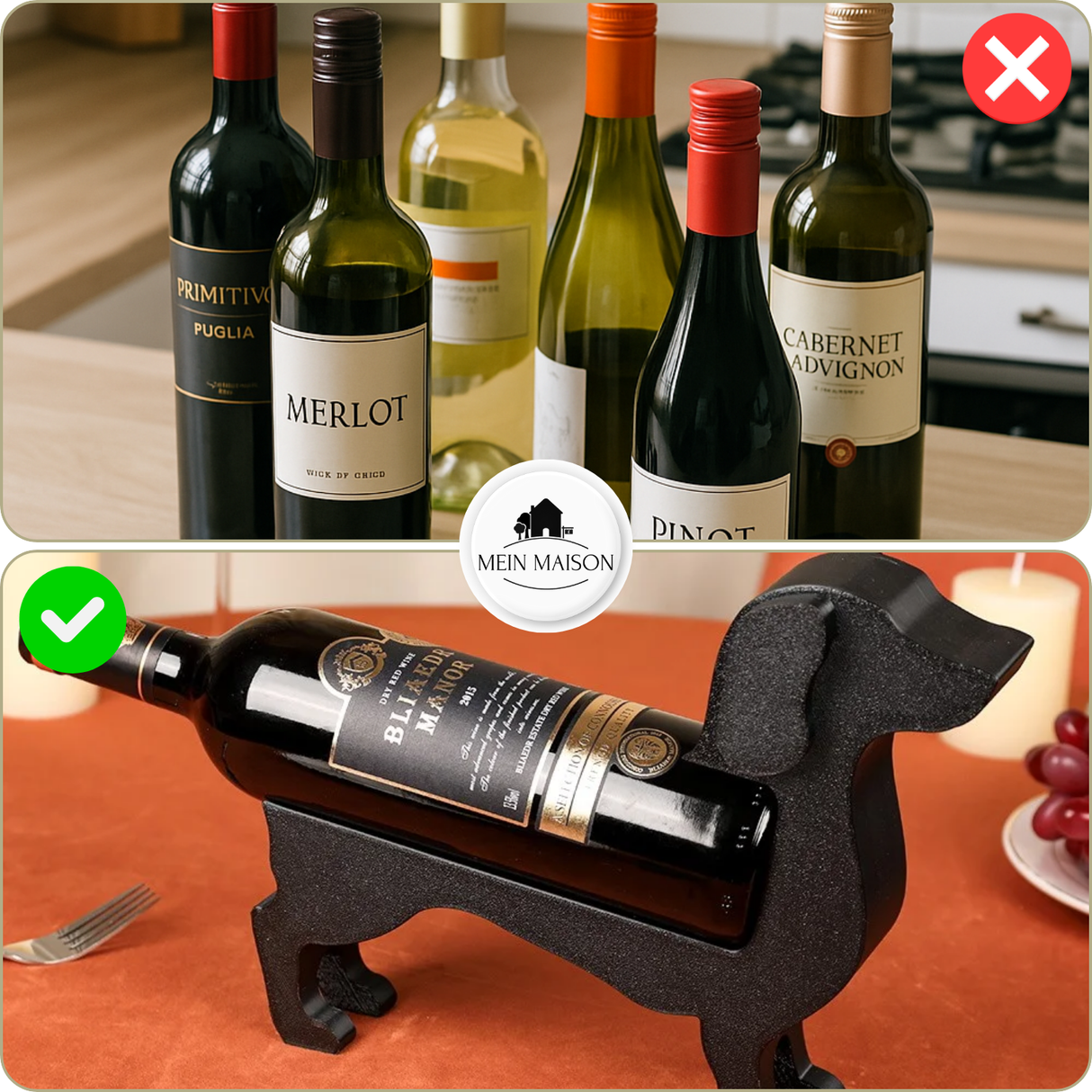 Carvallo Dachshund CorkHound | Originellt design | Stabil & Dekorativ | För 375–500 ml Carvallo