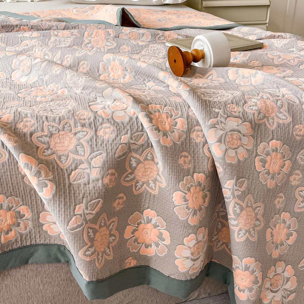 Retro Blomma Sommar Bomull Gasväv Täcke Carvallo