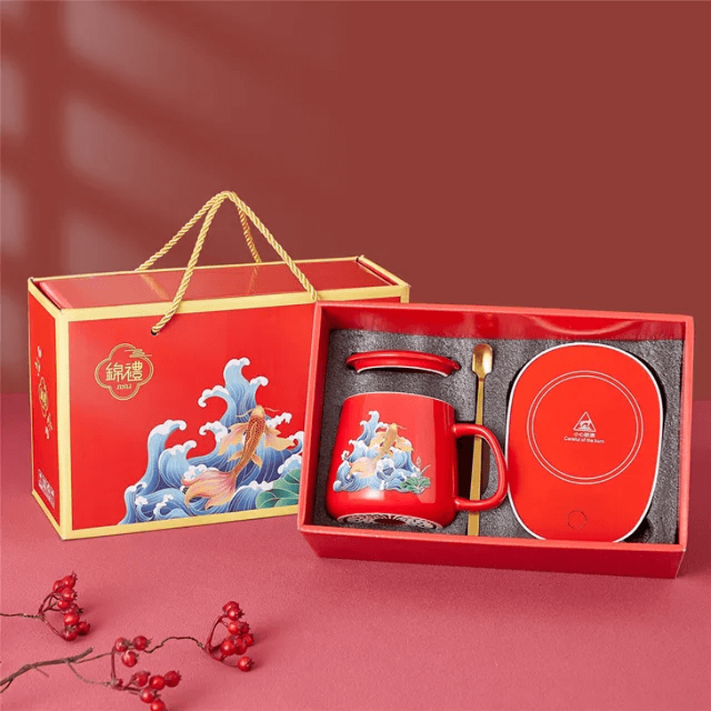 Ceramikmugg Presentset-Kök-BB-Stil 3-Röd-Presentuppsättning-Hemnix