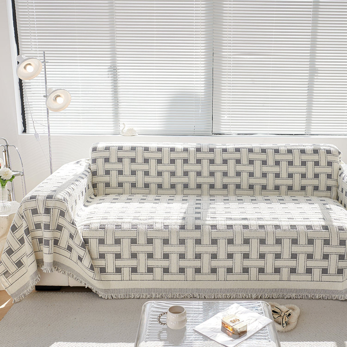 Mysig vinter crosshatch stil soffa skydd - Modern, stilren och hållbar soffa skydd Carvallo