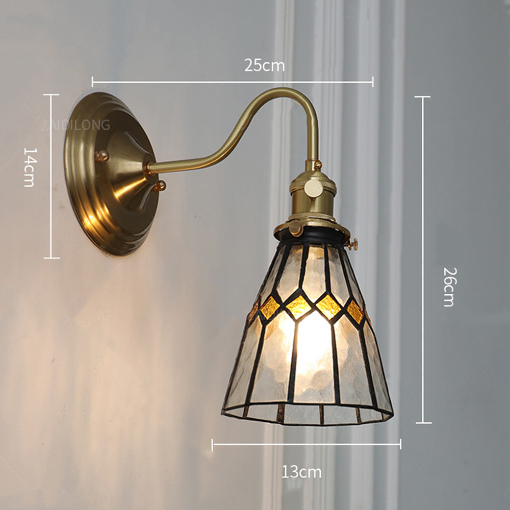Vägglampa med vintage glas skugga armatur Carvallo