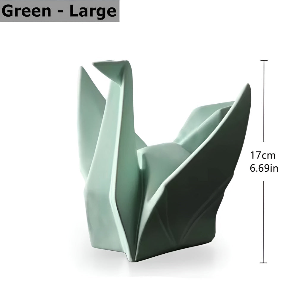 Modern origami fågelstaty – elegant keramisk konstdekor MILA Sverige