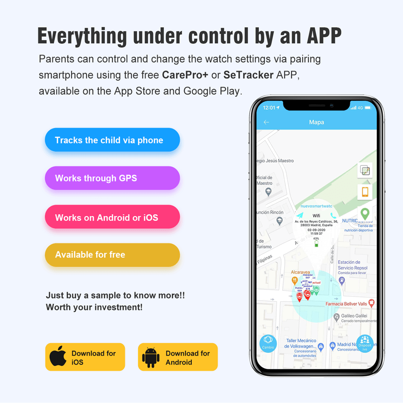 Vattentät Smartklocka för Barn 4G-Barn-BB-Hemnix