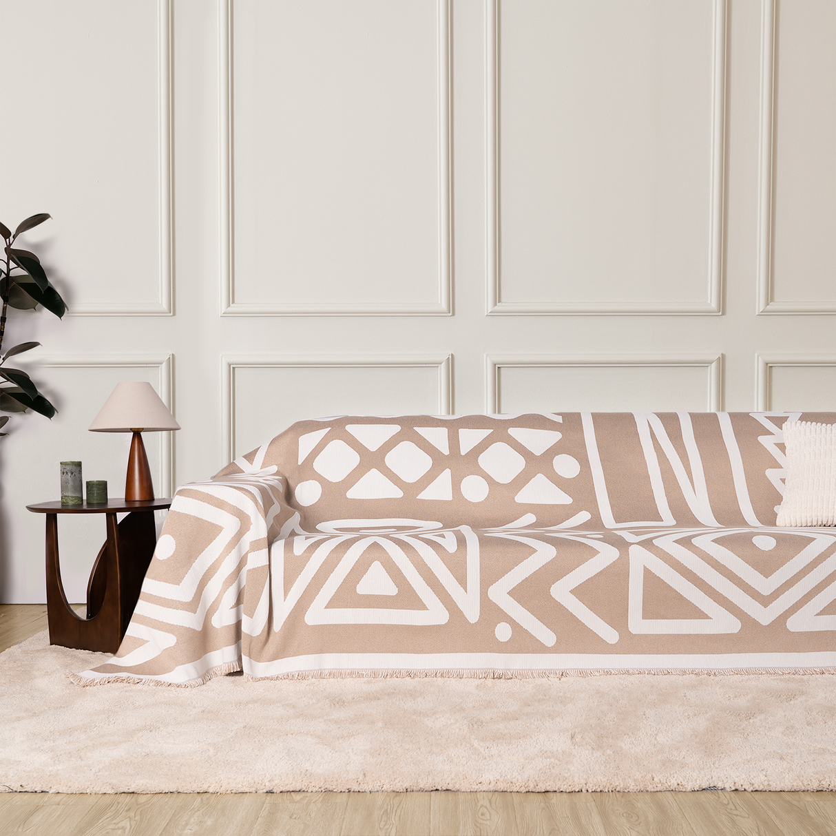 Geometrisk Boho Stil Sofföverdrag - Modern, Stilig & Hållbart Soffskydd Carvallo