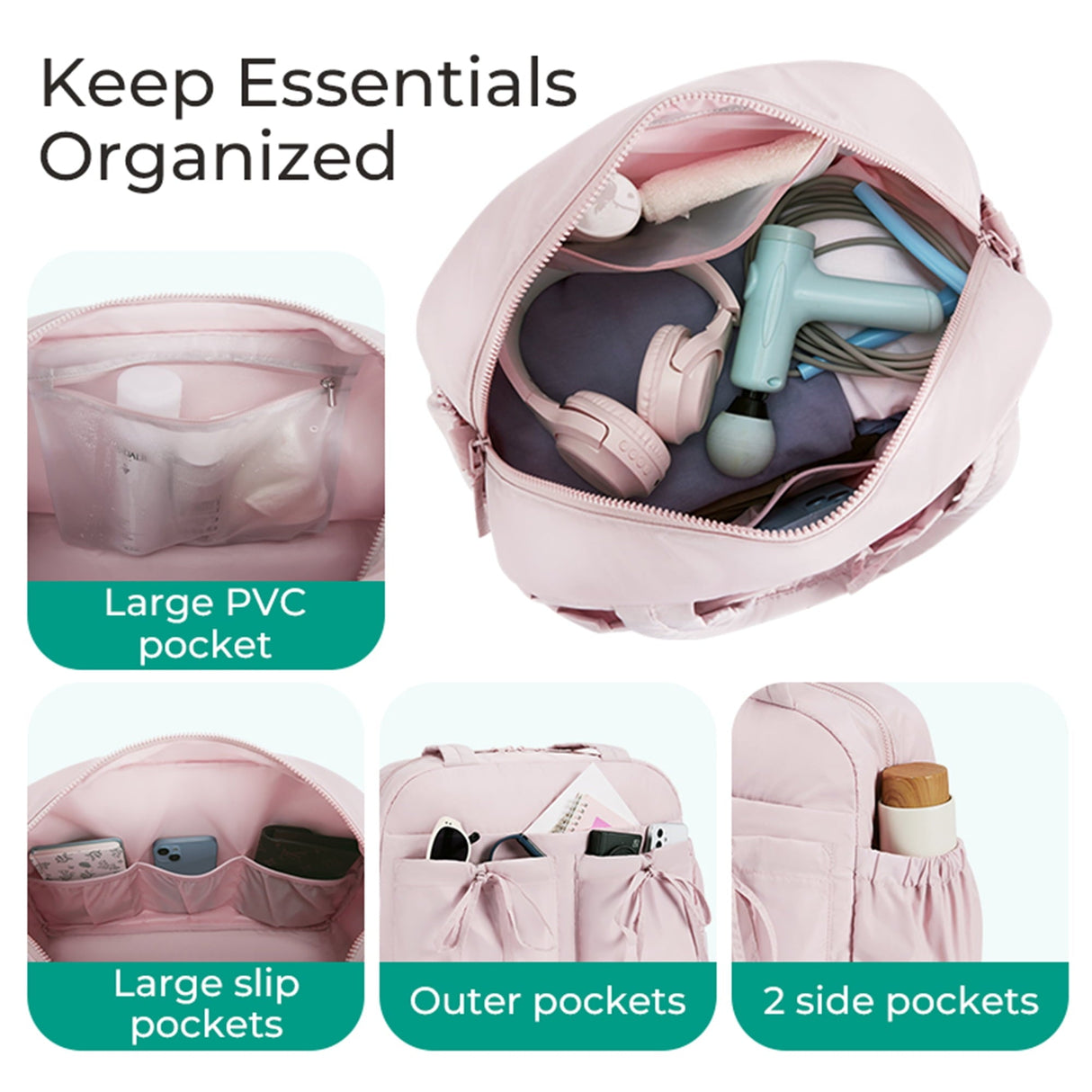 Carvallo Stor damresväska med axelrem | Stilig handväska & axelväska för vardag, arbete, skola & sport | Lätt weekendväska med mycket förvaringsutrymme Carvallo