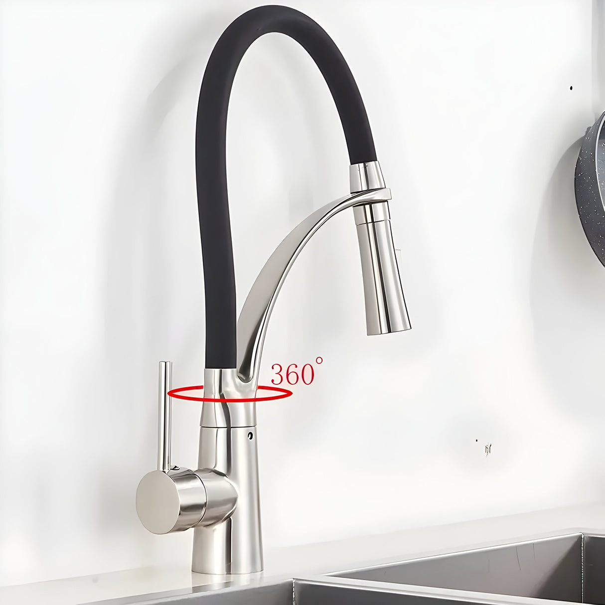 LuxSpout - Modern 360°-Rostfritt stål-uttagskran Carvallo