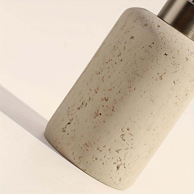 Marmor Tvålbehållare – Lyxig Harpiksbehållare med Pump i Rostfritt Stål för Badrum eller Kök Carvallo