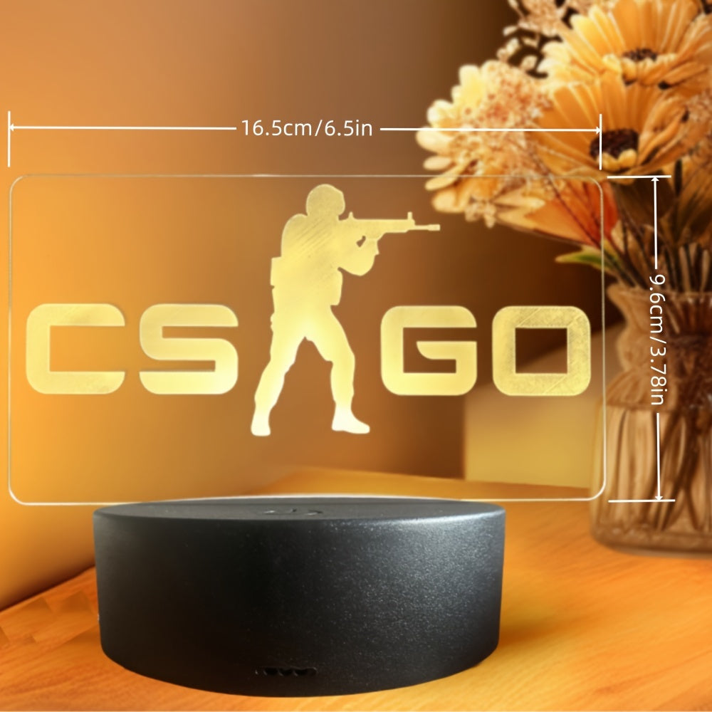 LumiAnime - 3D Akryl Gaming LED Bordslampa, Touch Kontrollerad, USB-Driven Carvallo