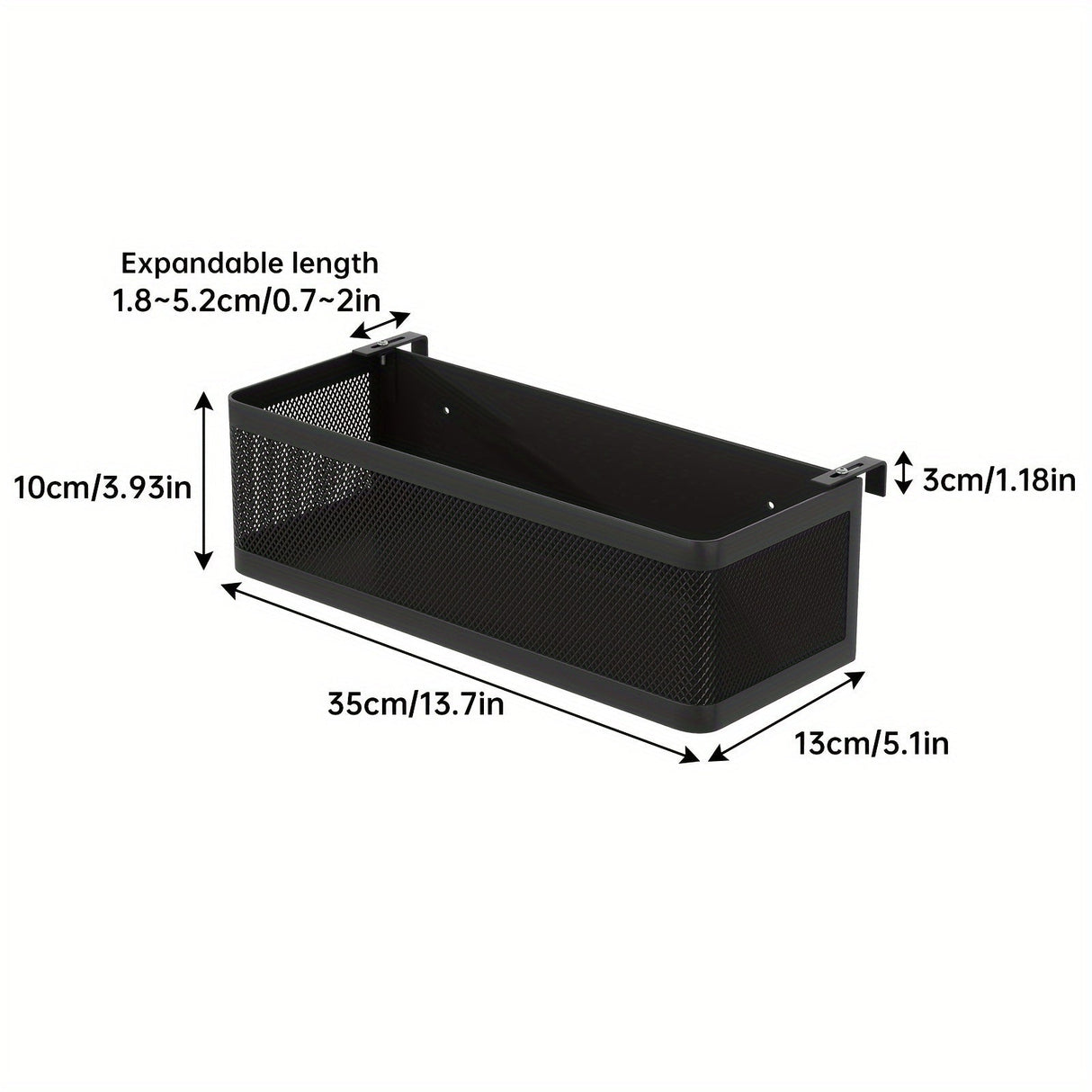 Justerbar metallförvaringskorg med krokar - Bekväm lösning för organisering Carvallo