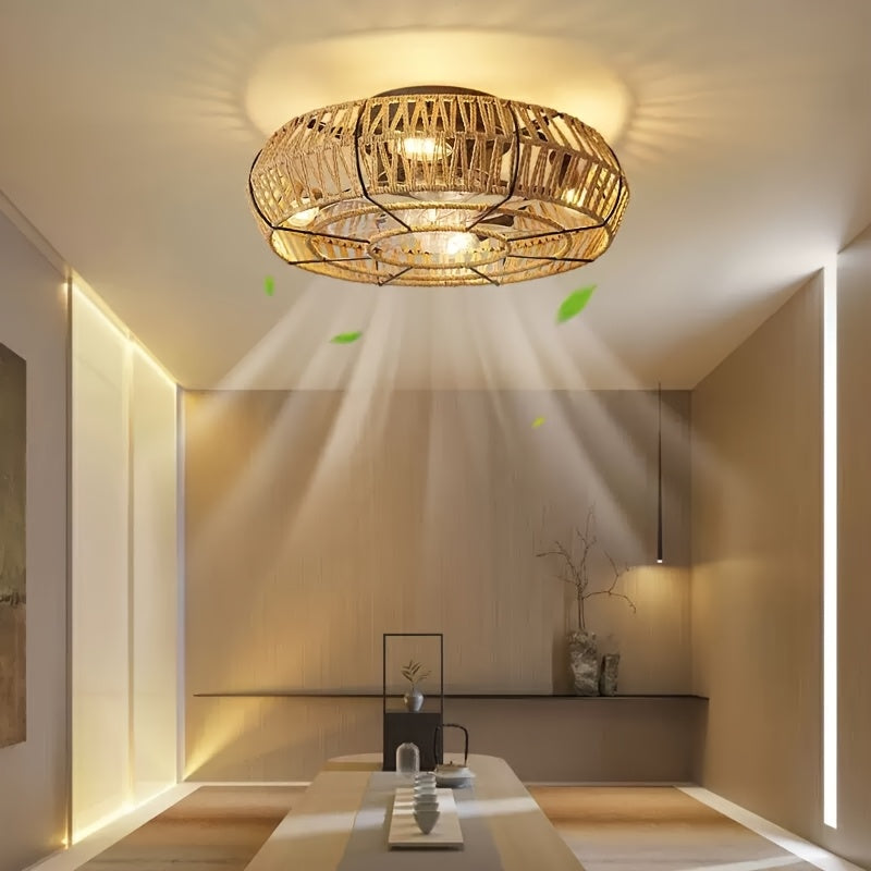 Handvävd Rattankrona – Zen Stil och Funktionalitet Carvallo