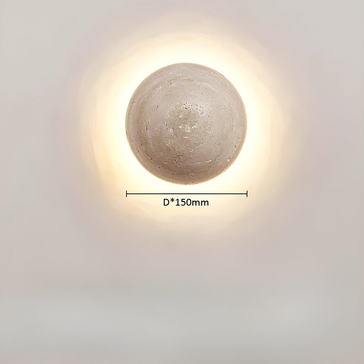 RetroTravertine Light - Wabi-Sabi Japansk LED Vägglampa i Krämstil Carvallo