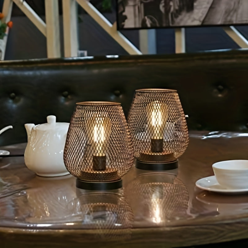 RusticMesh Bordslampa Set – Industriell Stil och Atmosfärisk Belysning Carvallo