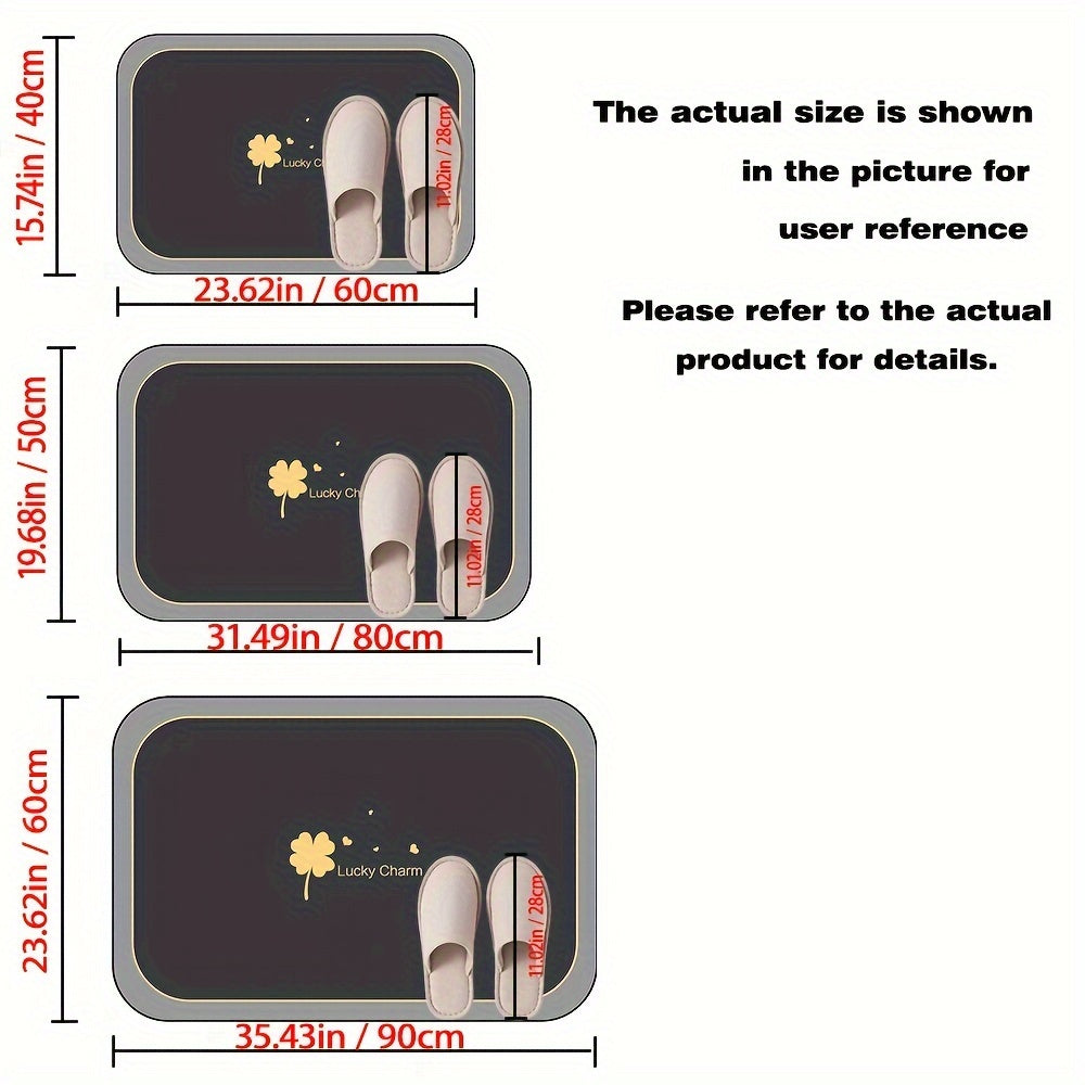 Lucky Charm Snabbtorkande Badmatta - Geometrisk Design med Halkfri för Duschen och Entrén Carvallo
