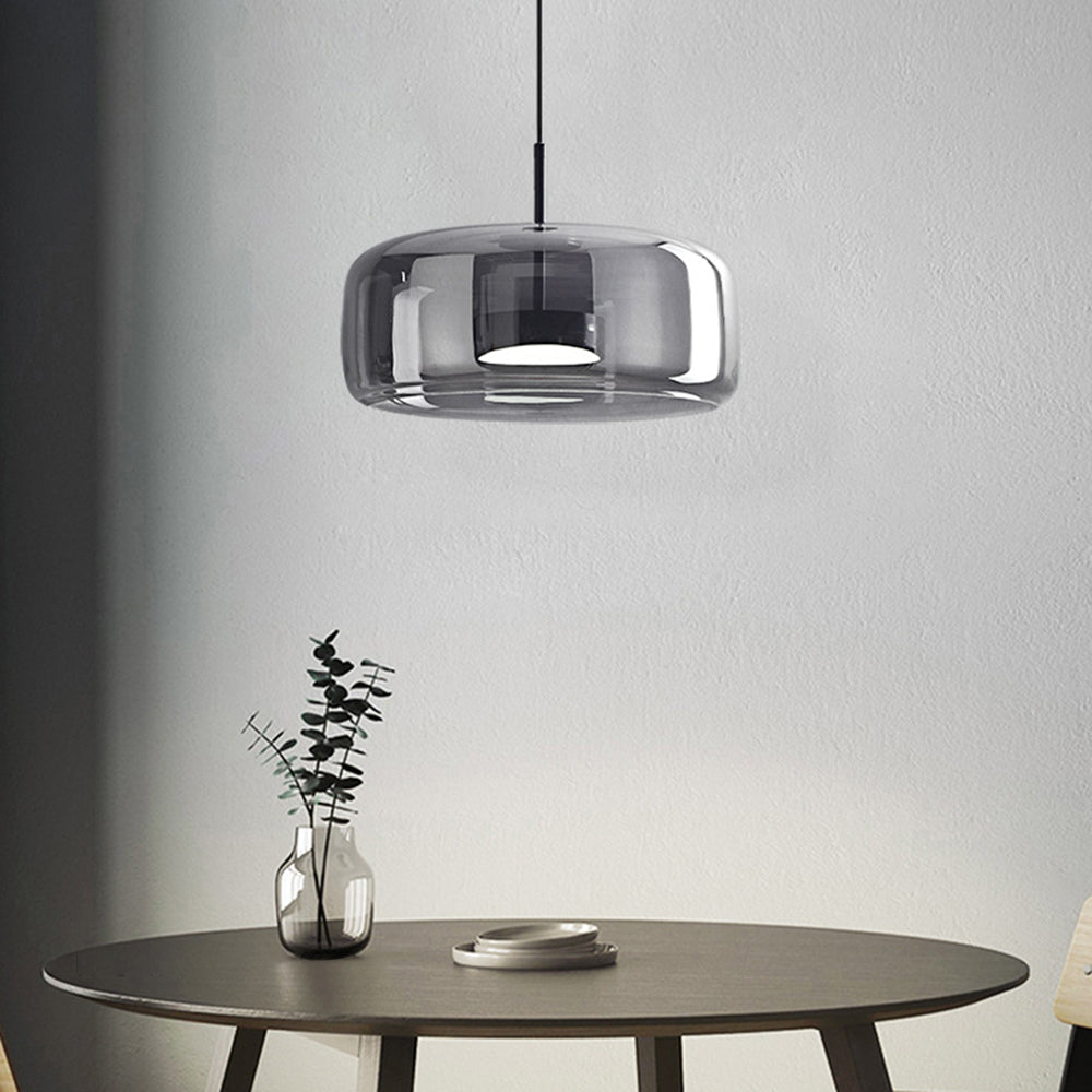 Amber Glass Pendant Light | Vintage Style | Warm LED Glow | Justerbar Höjd Carvallo