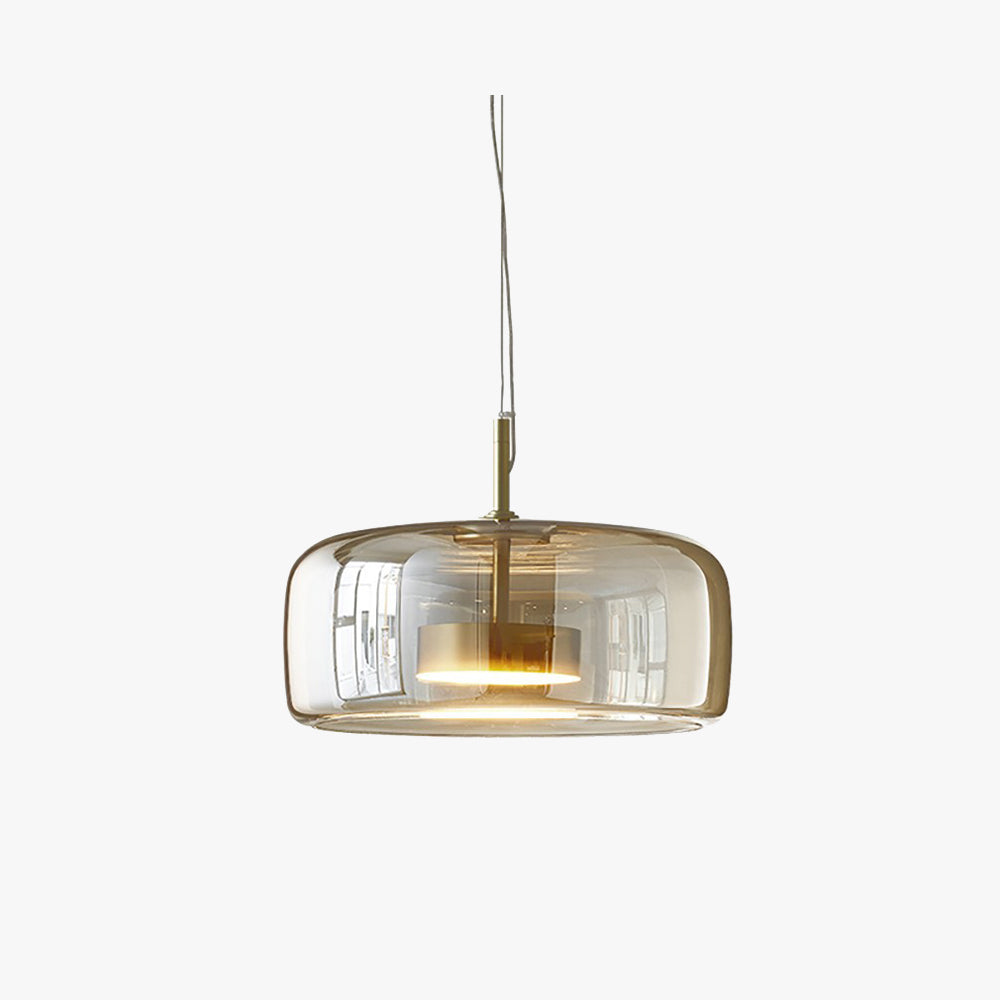 Amber Glass Pendant Light | Vintage Style | Warm LED Glow | Justerbar Höjd Carvallo