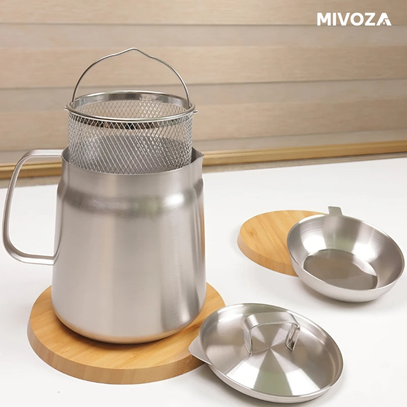 Carvallo - Kök oljebehållare i rostfritt stål med sil Carvallo