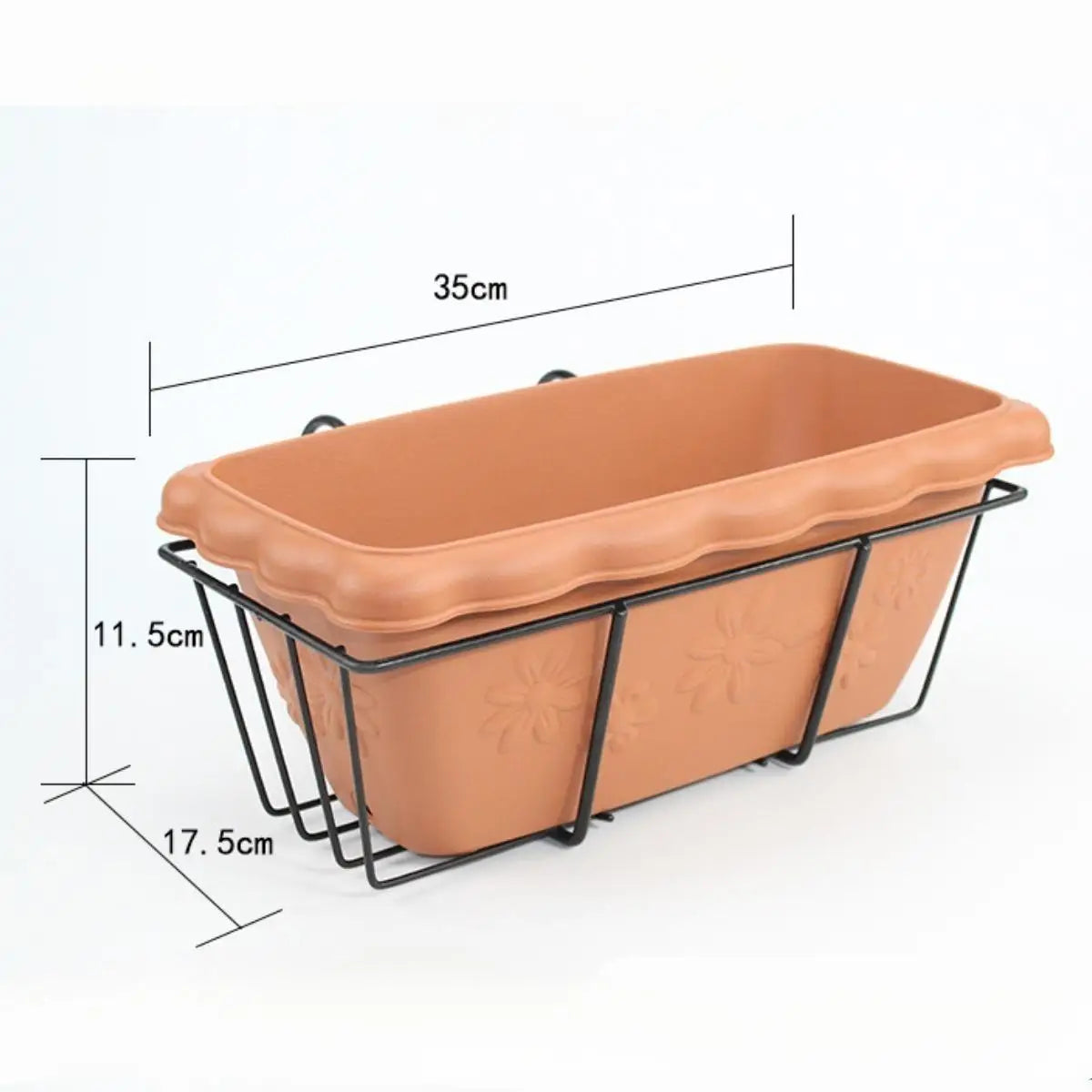 Carvallo planter box | For balcony railing | With drainage tray & suspension | Robust & weatherproof Carvallo