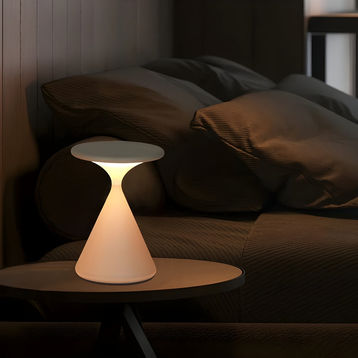 CalmGlow Lampa - Rund Touch-Dimm-Bordlampa Carvallo