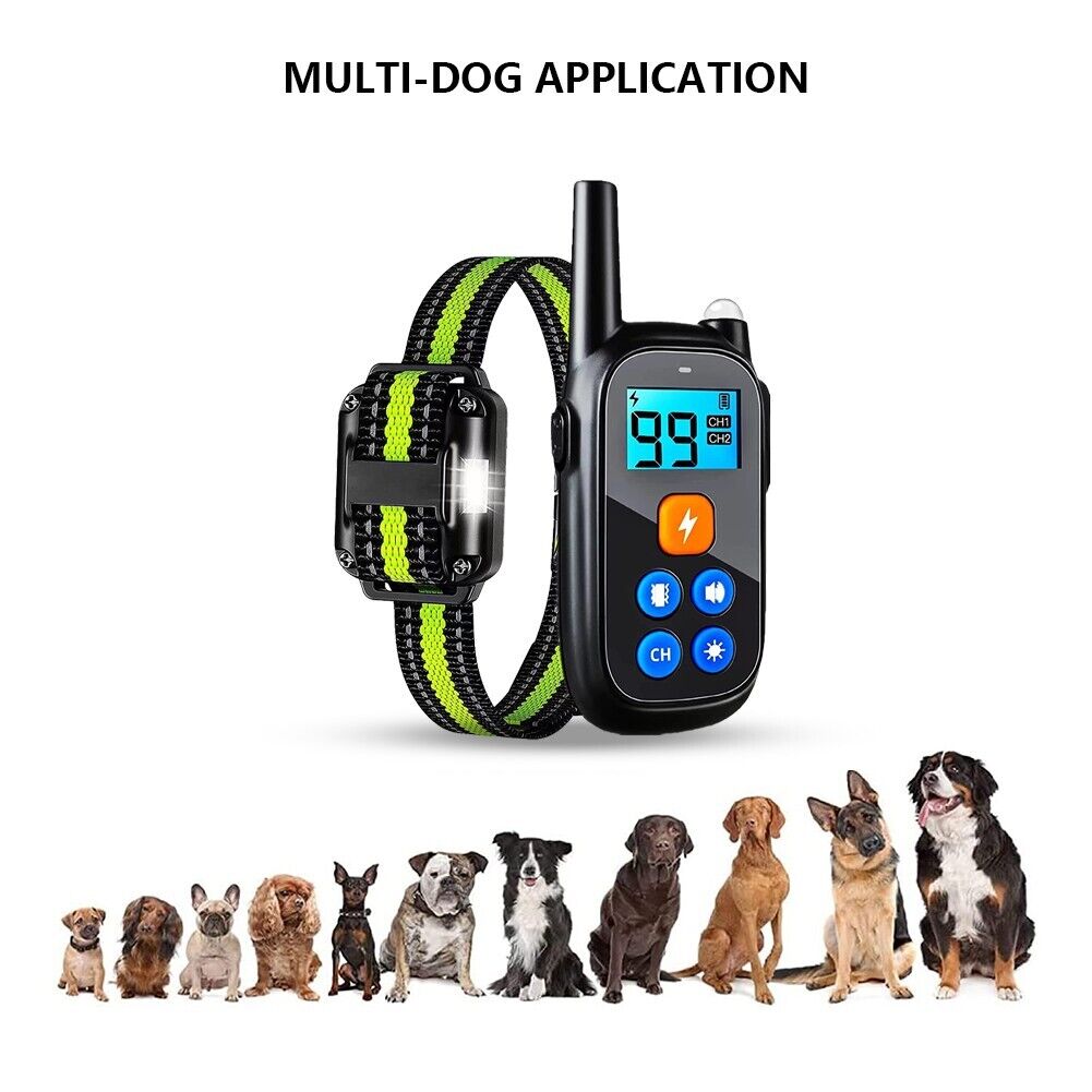 Anti-bark Elektrisk Stöt Djur Hund Träning E-halsband Lydnad Fjärrkontroll Carvallo
