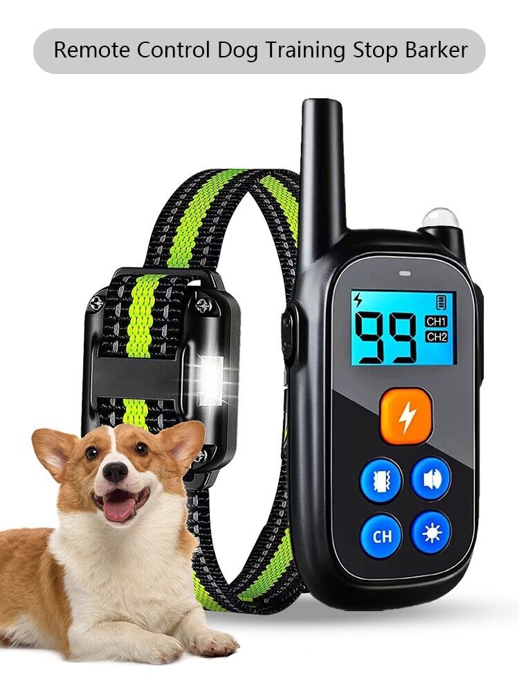 Anti-bark Elektrisk Stöt Djur Hund Träning E-halsband Lydnad Fjärrkontroll Carvallo
