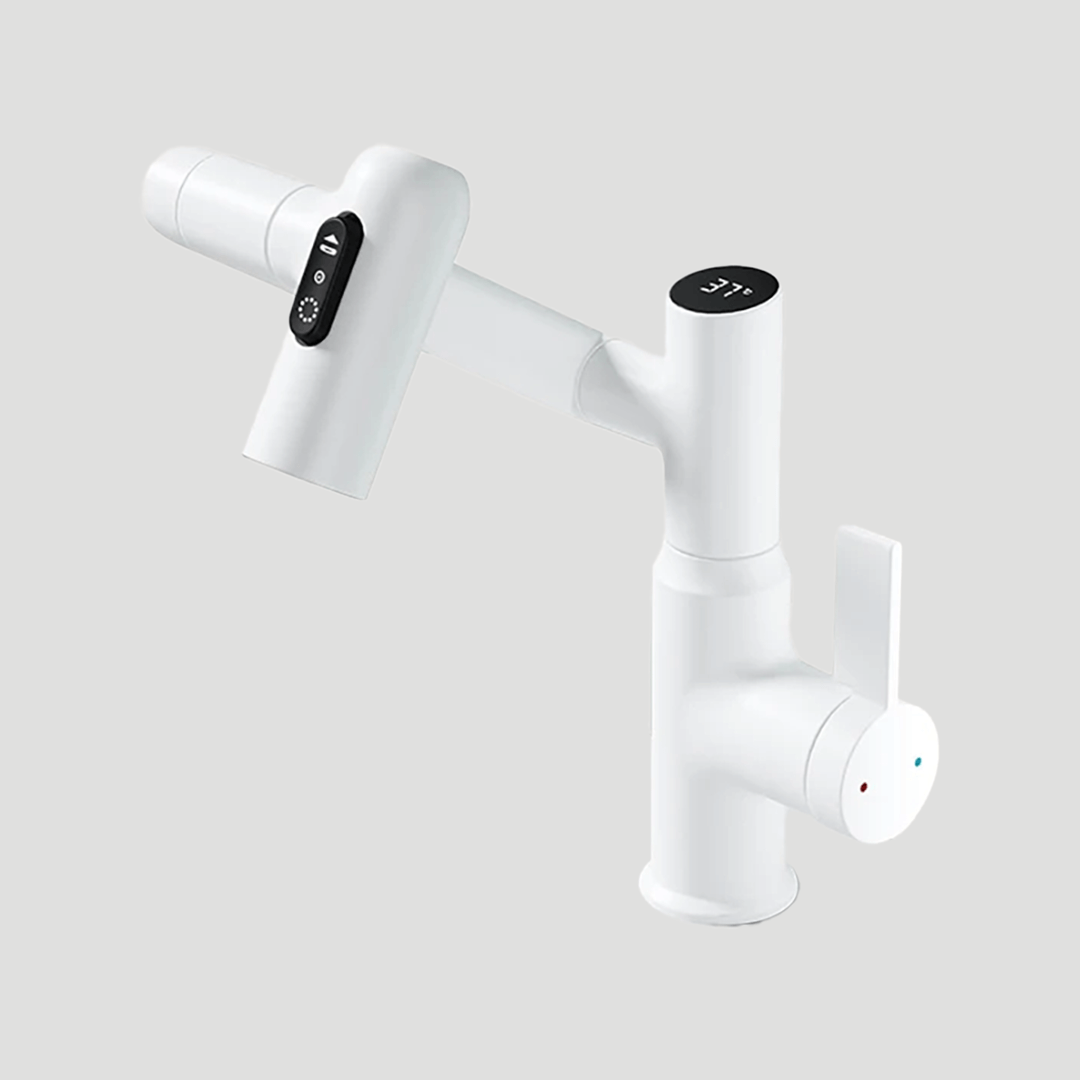 Badrumsblandare Svart Modern Mixer med LED-display Carvallo