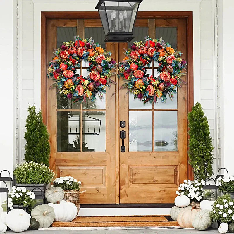 RusticLeaf - Charming artificial wreath for outdoor charm Carvallo