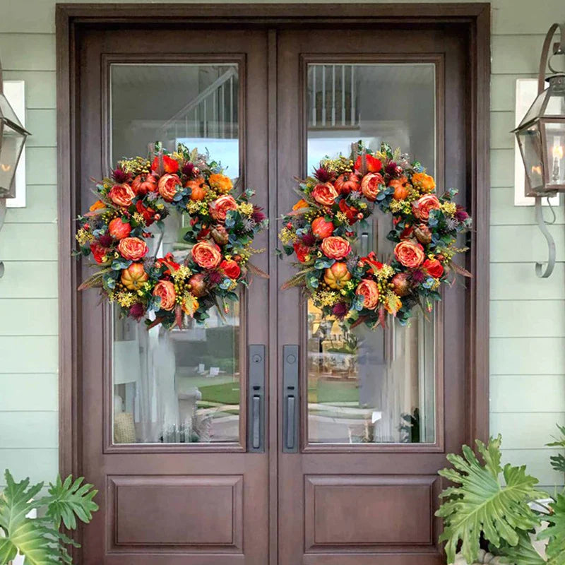 RusticLeaf - Charming artificial wreath for outdoor charm Carvallo