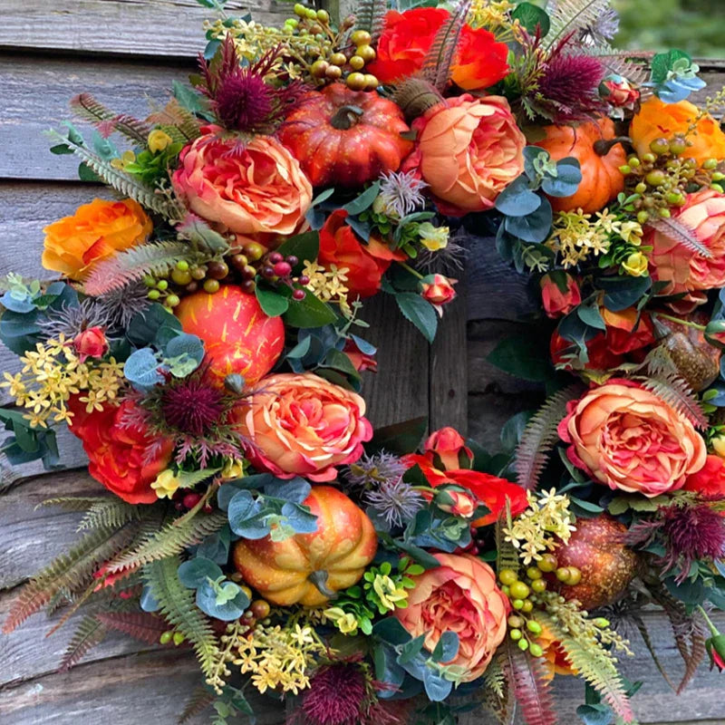RusticLeaf - Charming artificial wreath for outdoor charm Carvallo
