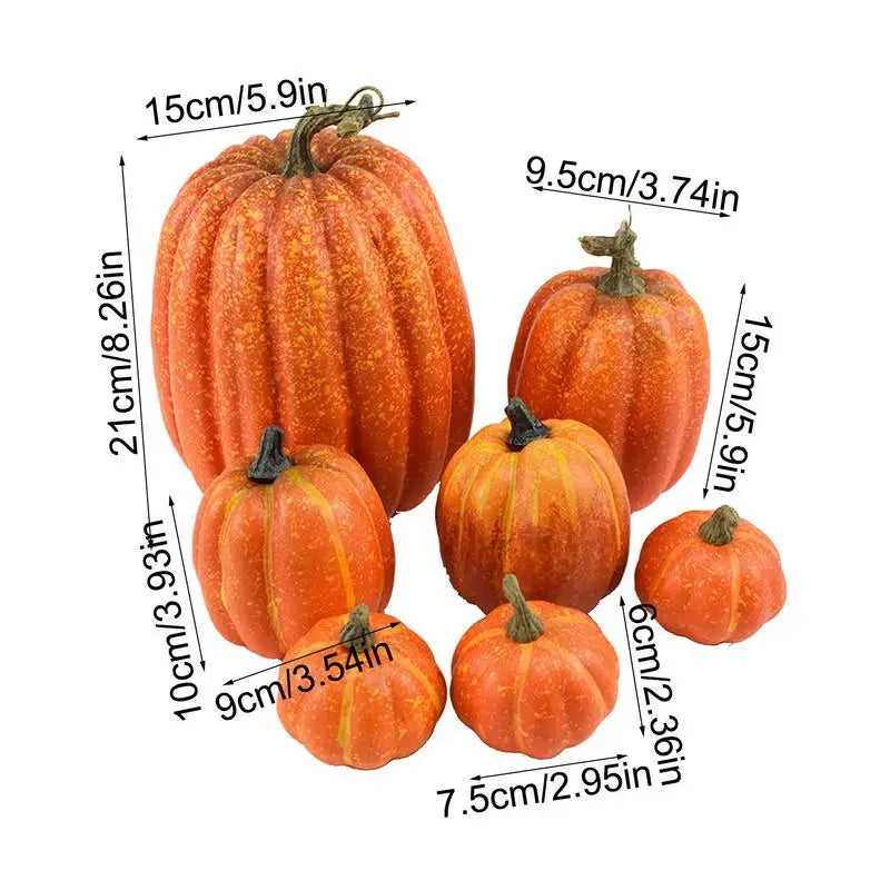 Set av 7 Falska Halloween Pumpor Carvallo