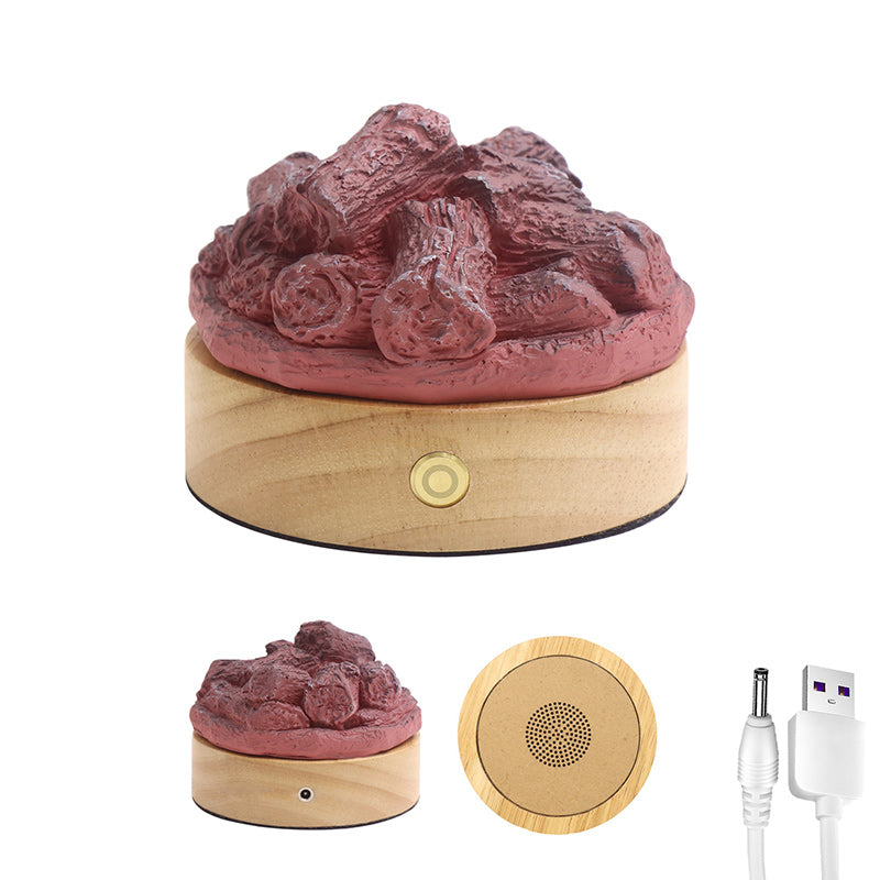 Modern LED-bordslampa – rund trä- och hartsdesign MILA Sverige