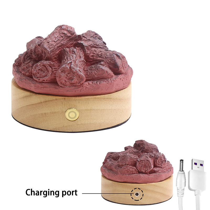 Modern LED-bordslampa – rund trä- och hartsdesign MILA Sverige