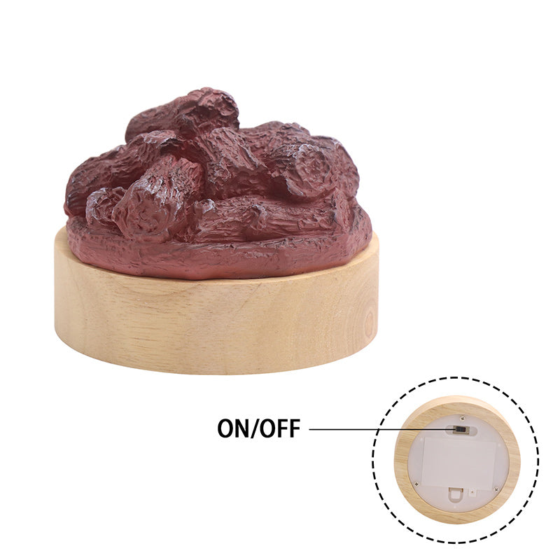 Modern LED-bordslampa – rund trä- och hartsdesign MILA Sverige