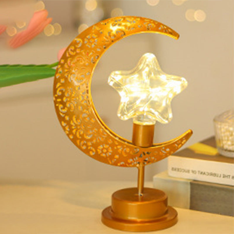 Moon & Star Orb LED-bordslampa – design av glas, järn och rotting MILA Sverige