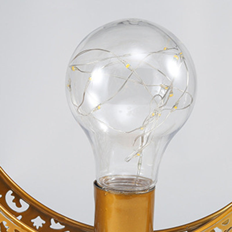 Moon & Star Orb LED-bordslampa – design av glas, järn och rotting MILA Sverige