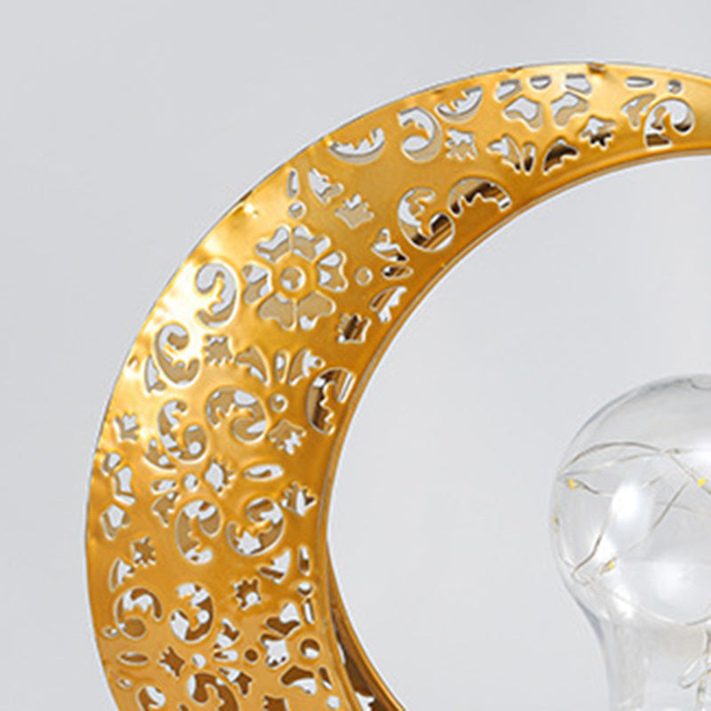 Moon & Star Orb LED-bordslampa – design av glas, järn och rotting MILA Sverige