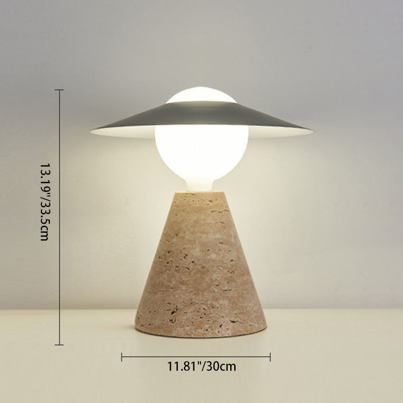 Modern nordisk bordslampa – elegant svart sten- och metalldesign MILA Sverige